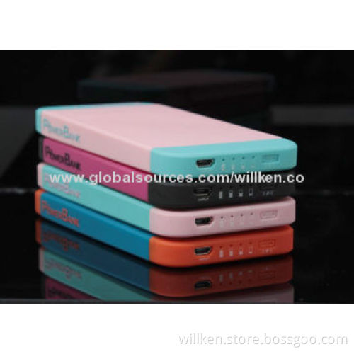 Power Banks, Rubber Face for iPhone and iPad Mini, 5,000mAh Capacity, 2C Colors Available